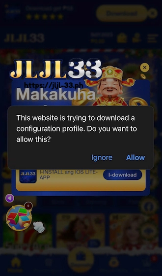 Step 3: Click on "Allow" to allow the profile download.