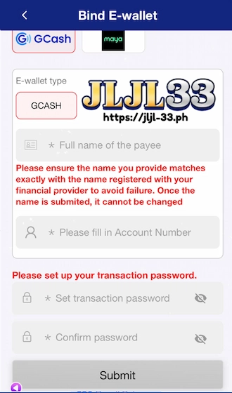 Add withdrawal address and set transaction password